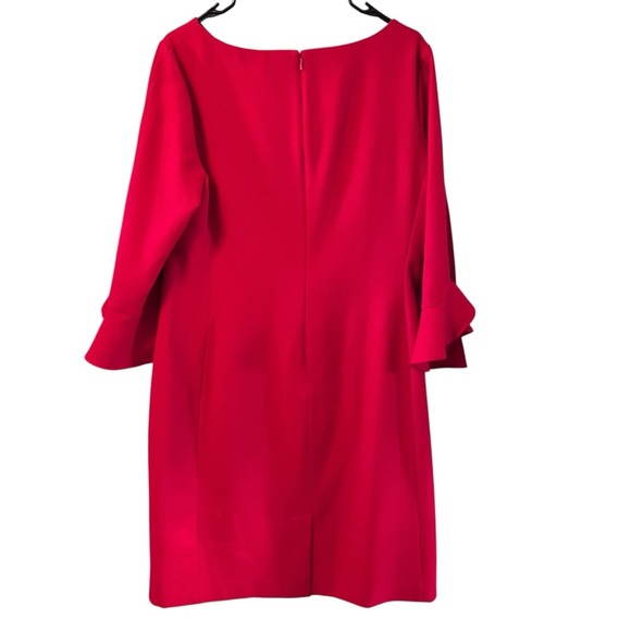 Karl Lagerfeld Paris Red Bell Sleeve Sheath Dress Size 12 - Picture 3 of 8